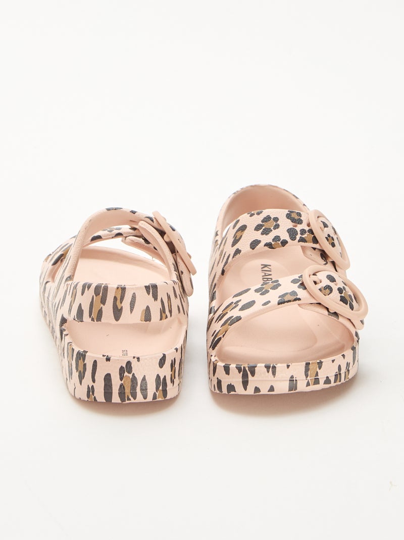Luipaard sandalen van plastic Bruin - Kiabi