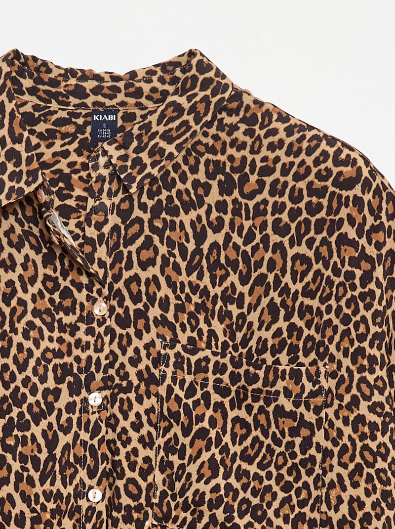 Luipaardblouse - gemakkelijk aan te trekken collectie Biege - Kiabi