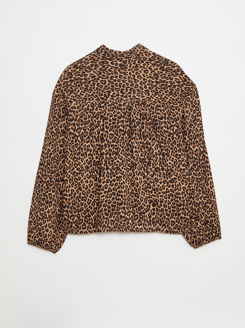 Luipaardblouse - gemakkelijk aan te trekken collectie Biege - Kiabi