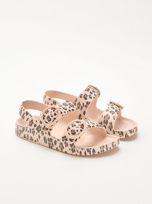 Luipaardprint sandalen van plastic - Kiabi