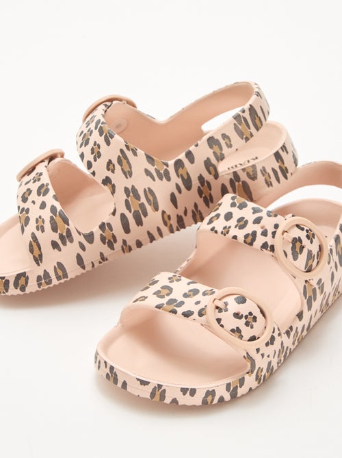 Luipaardprint sandalen van plastic - Kiabi