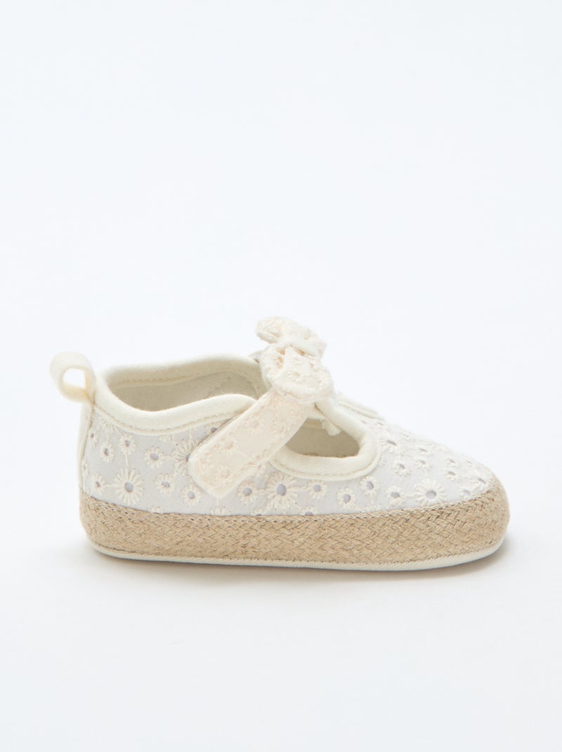 Macramé canvas schoentjes Biege - Kiabi