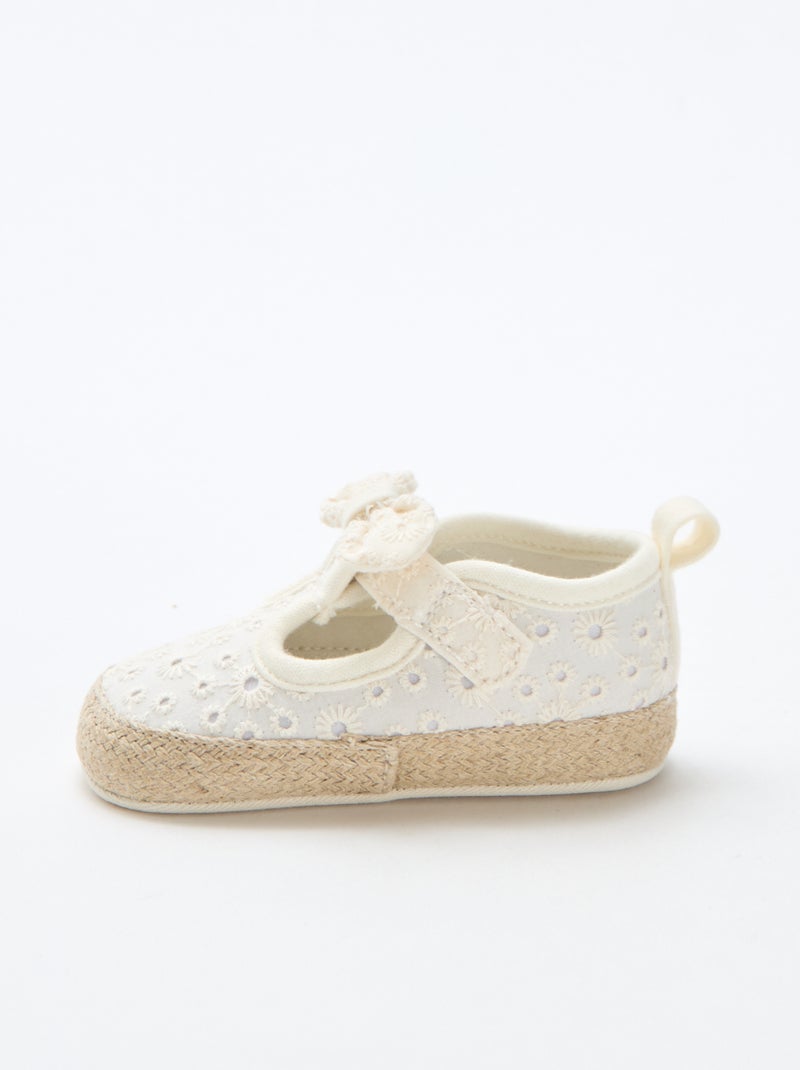 Macramé canvas schoentjes Biege - Kiabi