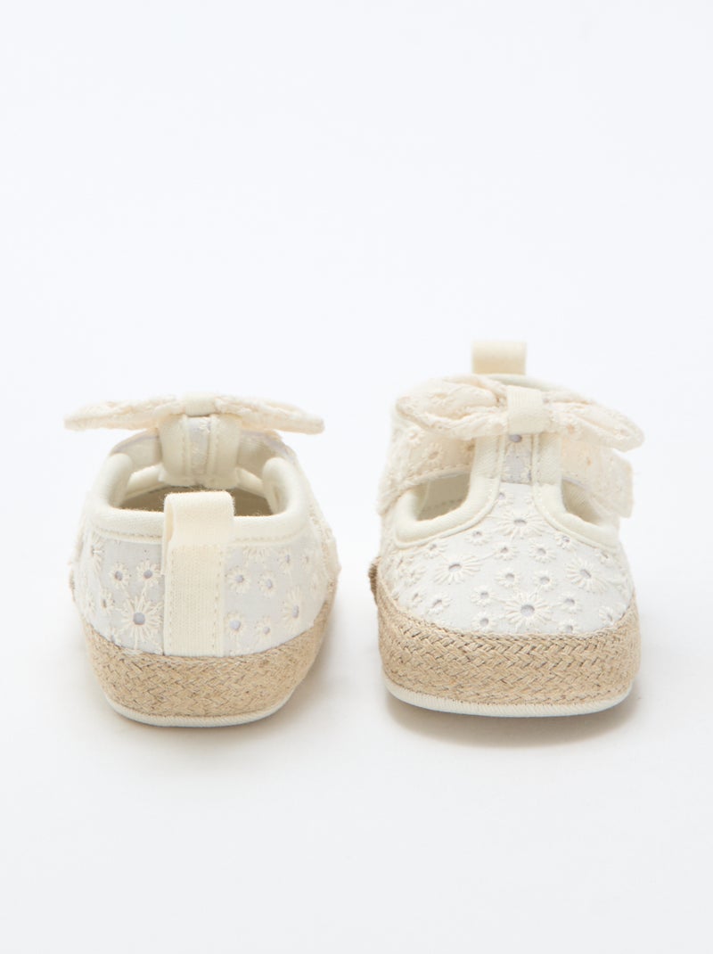 Macramé canvas schoentjes Biege - Kiabi