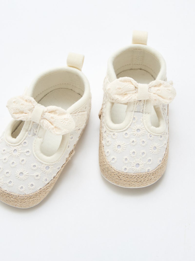 Macramé canvas schoentjes Biege - Kiabi