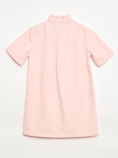 Mao-kraag jurk van denim - Kiabi