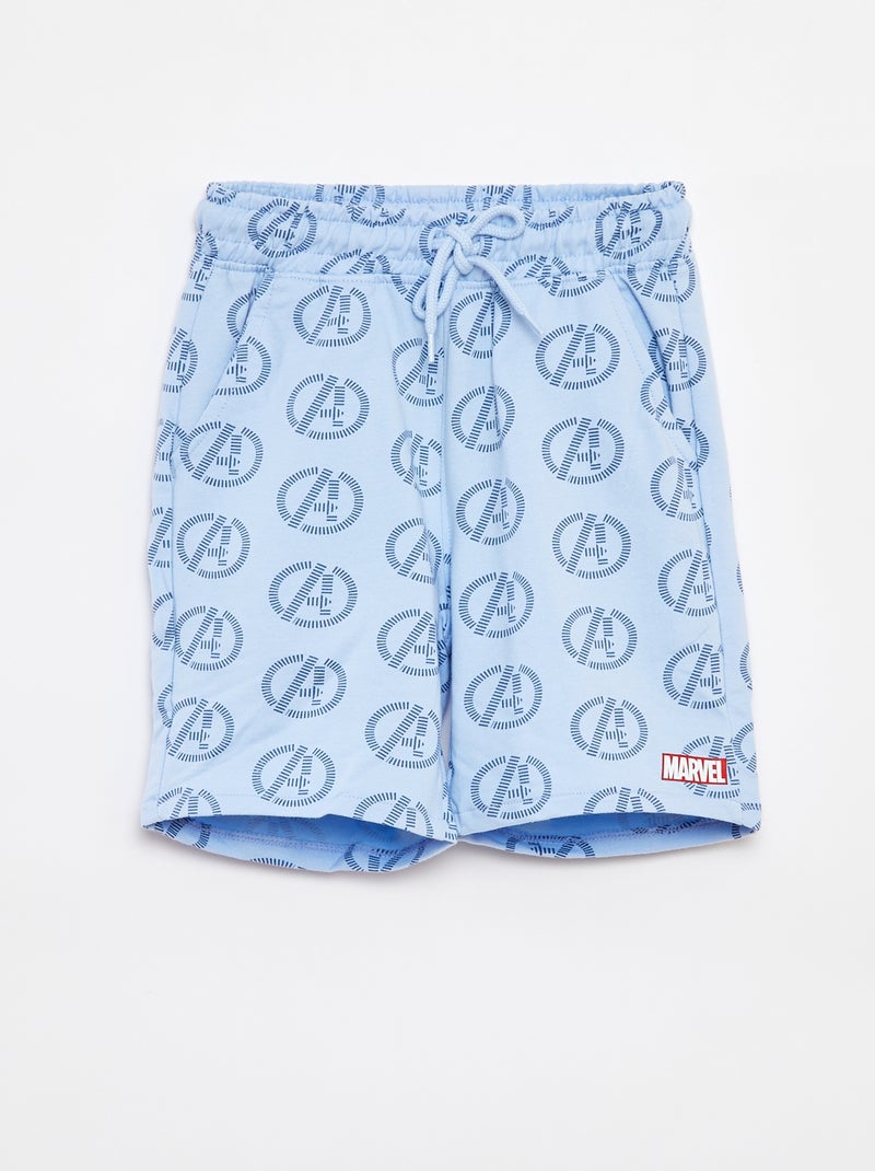 'Marvel'-bermuda van lichte joggingstof met 2 zakken BLAUW - Kiabi