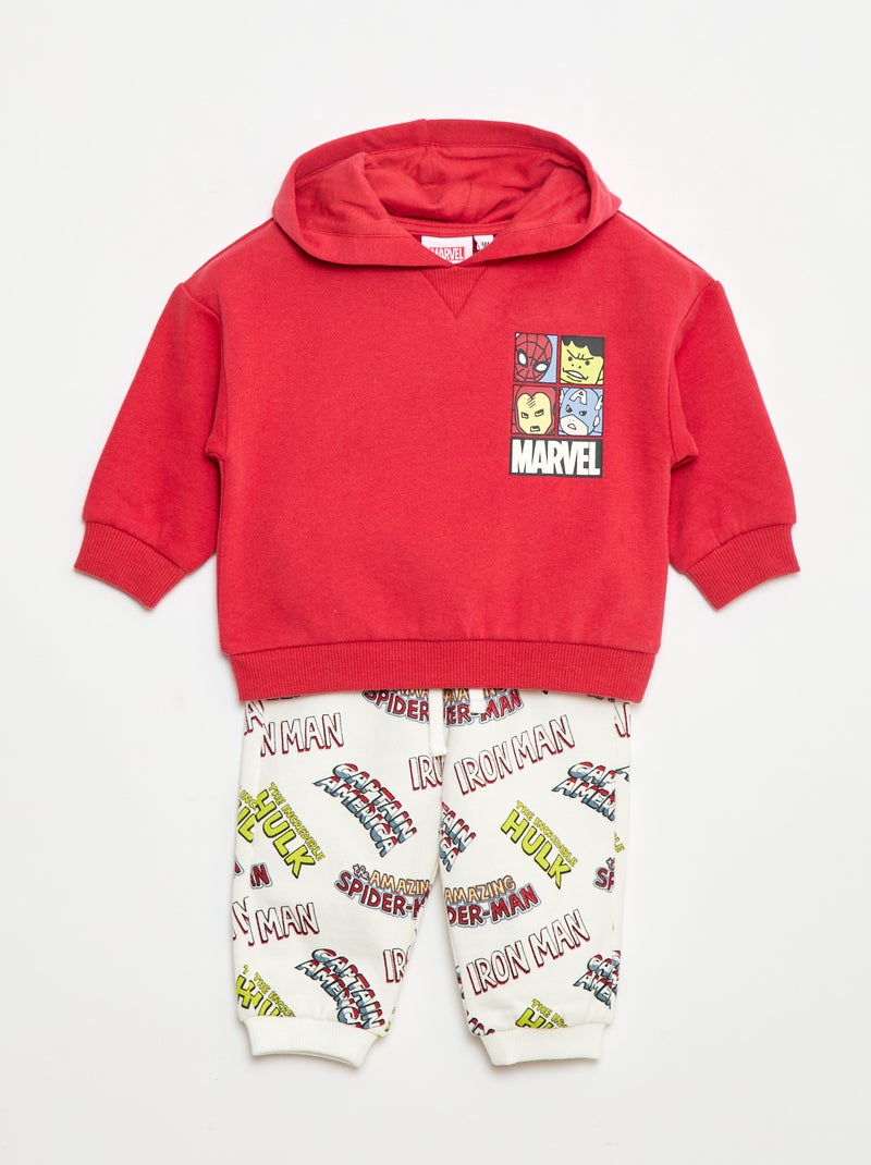 Marvel-joggingpak met hoodie + broek - 2-delig Rood - Kiabi