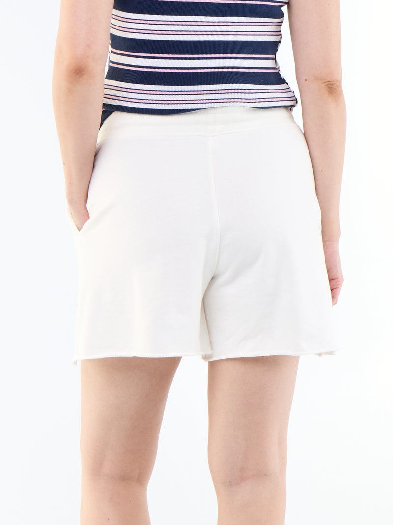 Materniteitsshort van frenchterry Wit - Kiabi