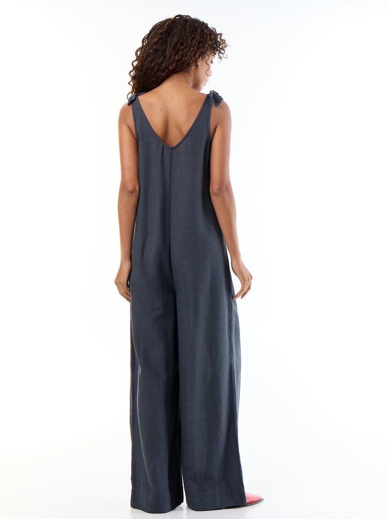 Maternity jumpsuit van linnenmix Blauw - Kiabi