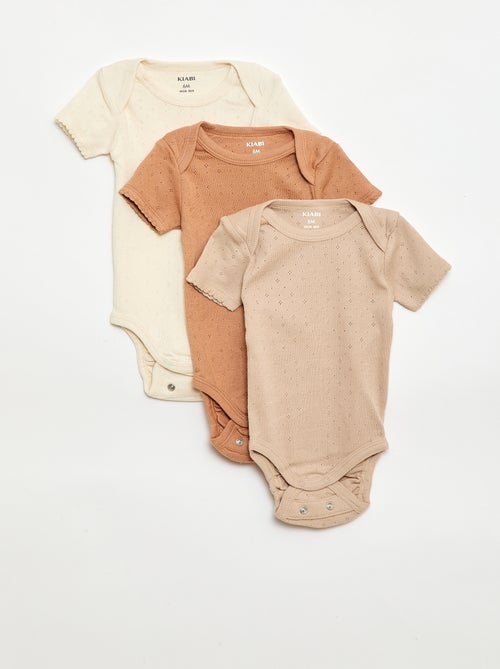 Meegroeirompertjes van effen tricot - 3-pack - Kiabi