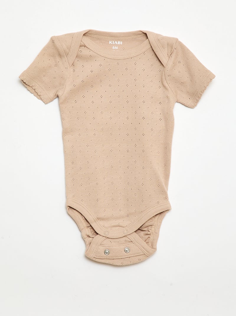 Meegroeirompertjes van effen tricot - 3-pack Biege - Kiabi