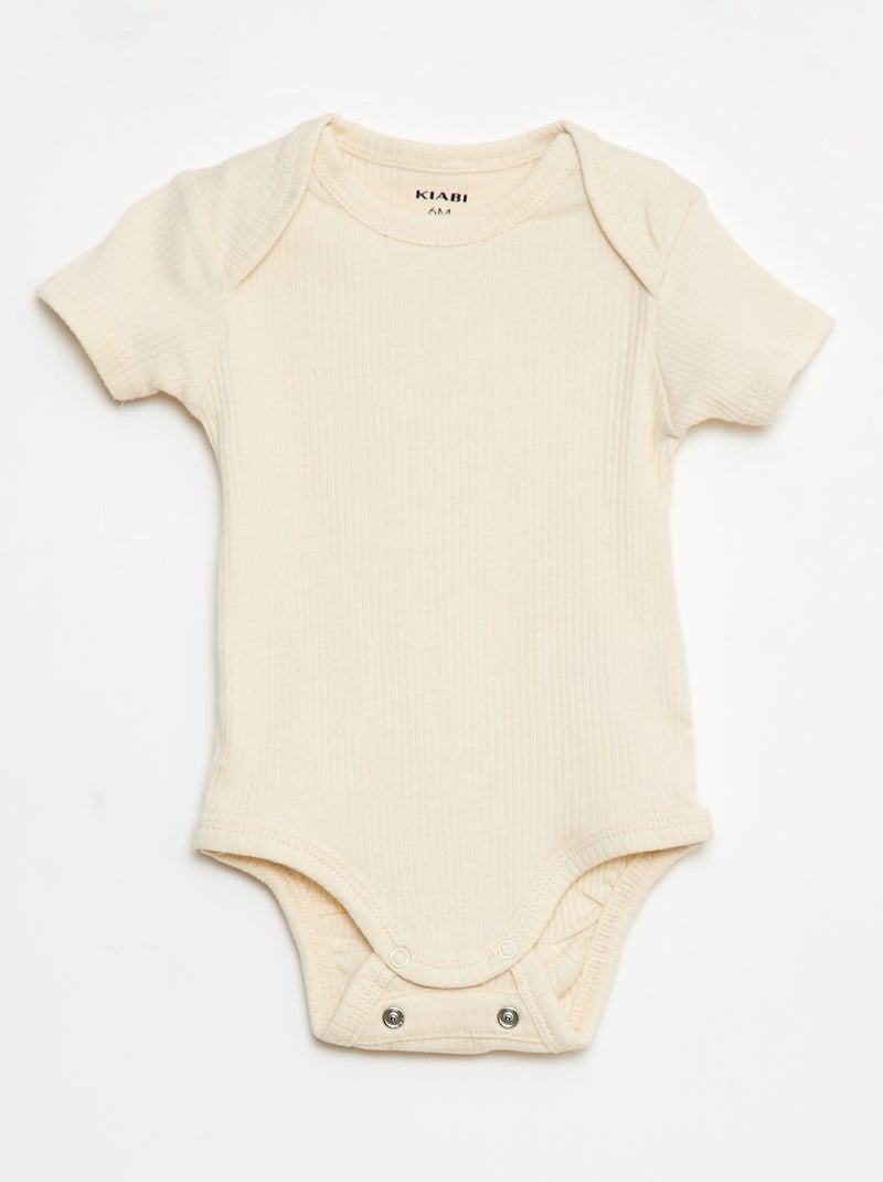 Meegroeirompertjes van effen tricot - 3-pack Biege - Kiabi