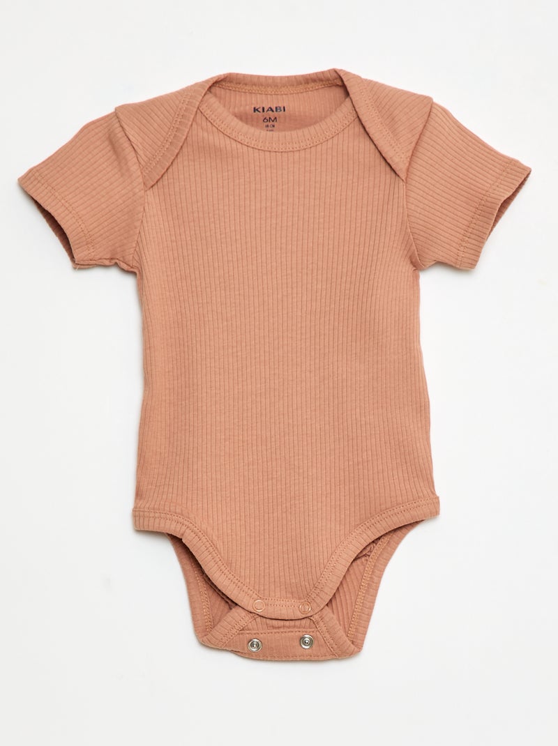 Meegroeirompertjes van effen tricot - 3-pack Biege - Kiabi