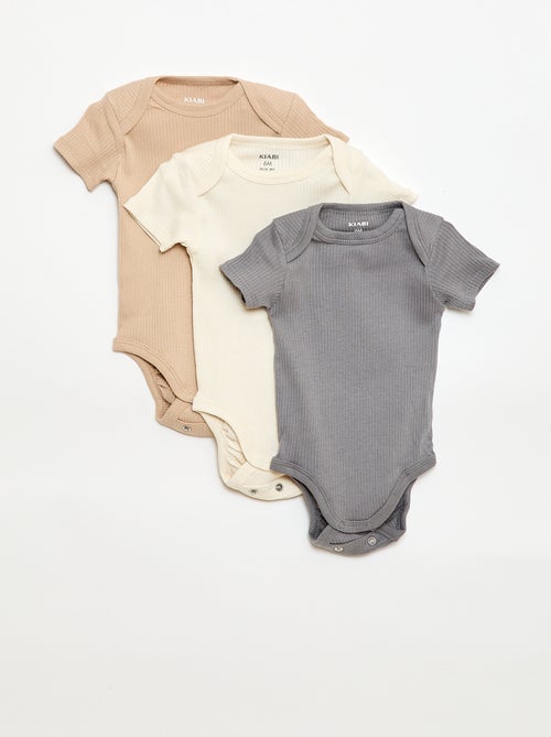 Meegroeirompertjes van effen tricot - 3-pack - Kiabi