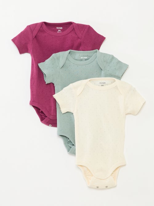 Meegroeirompertjes van effen tricot - 3-pack - Kiabi
