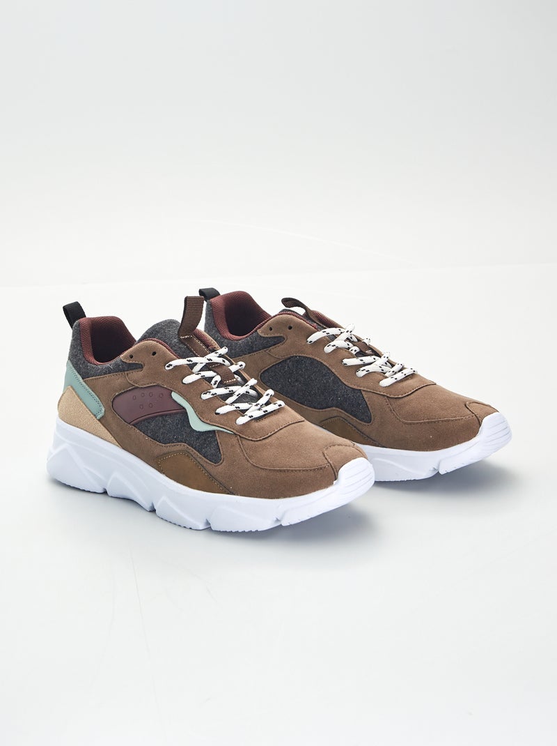 Meerkleurige sneakers BRUIN - Kiabi