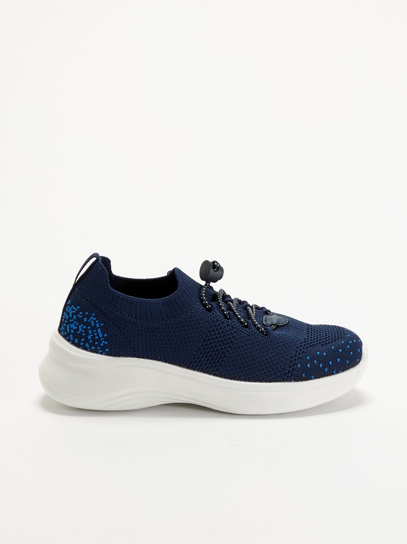 Mesh sportschoenen met veters en stoppers Blauw - Kiabi