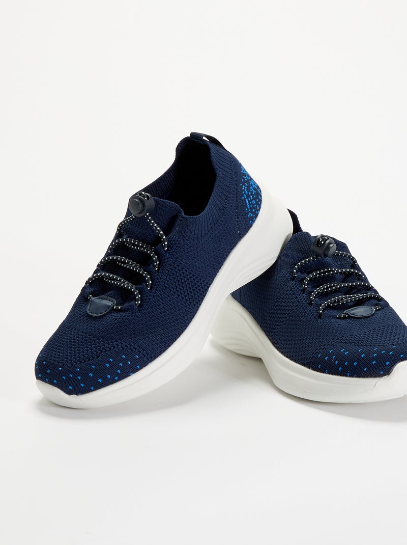 Mesh sportschoenen met veters en stoppers Blauw - Kiabi