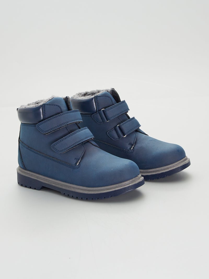Met met schapenvacht effect gevoerde enkellaarzen BLAUW - Kiabi