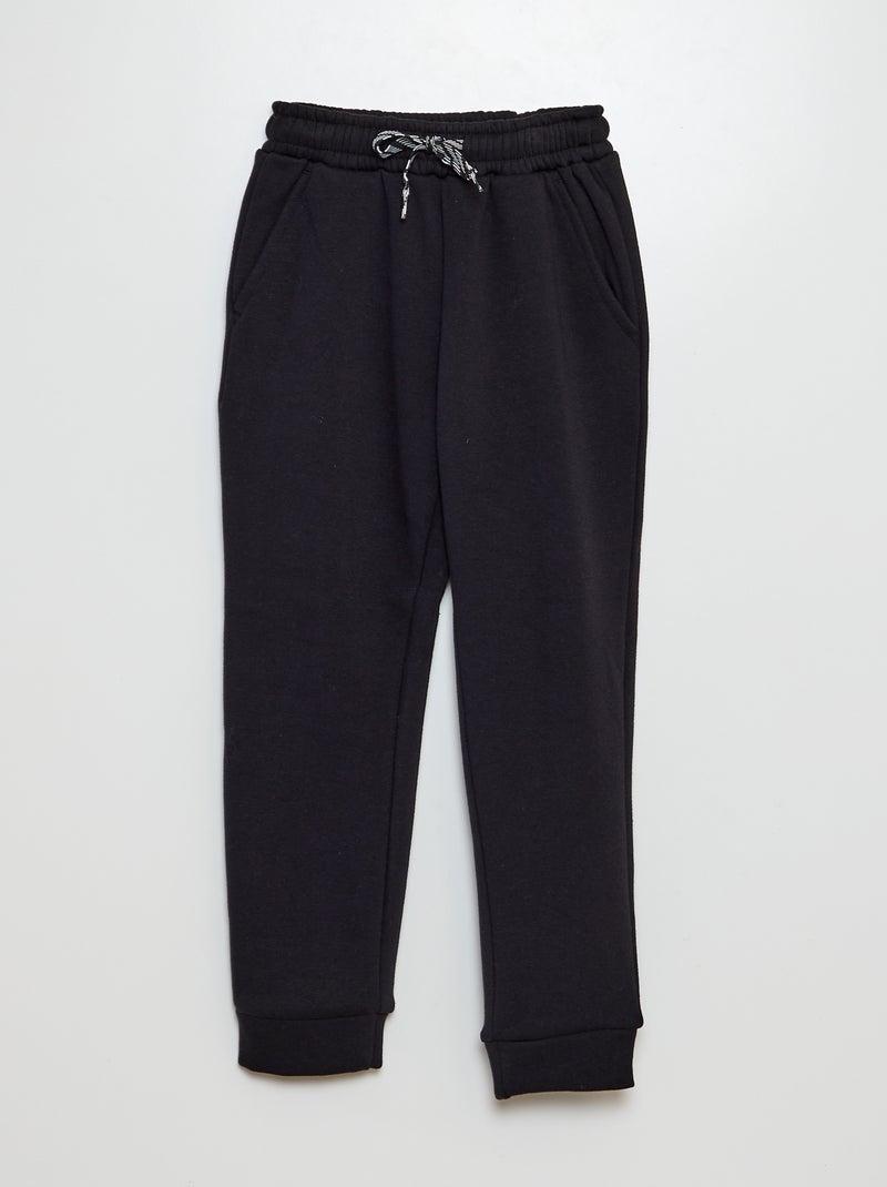 Met velours gevoerde joggingbroek zwart - Kiabi