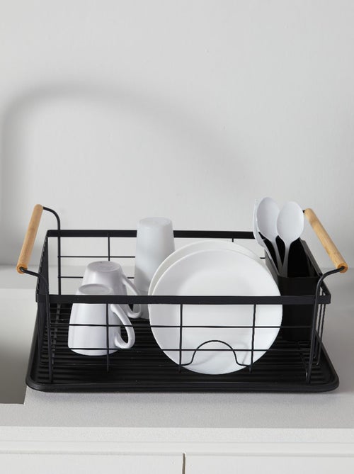 Metalen afdruiprek met houten handgrepen - Kiabi