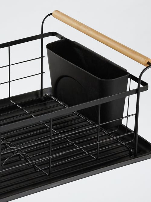 Metalen afdruiprek met houten handgrepen - Kiabi