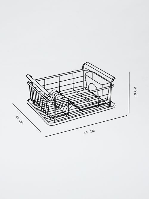 Metalen afdruiprek met houten handgrepen - Kiabi