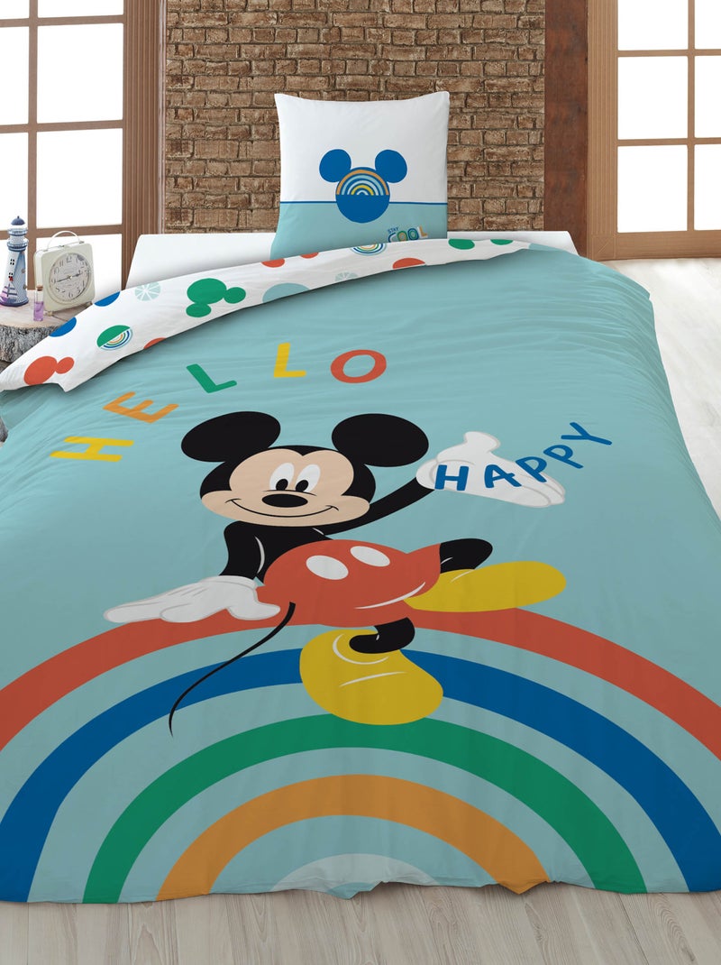 Mickey-dekbedset - Voor 1-persoonsbed Groen - Kiabi