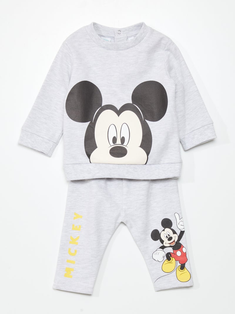 'Mickey'-joggingpak met sweater + broekje - 2-delig GRIJS - Kiabi