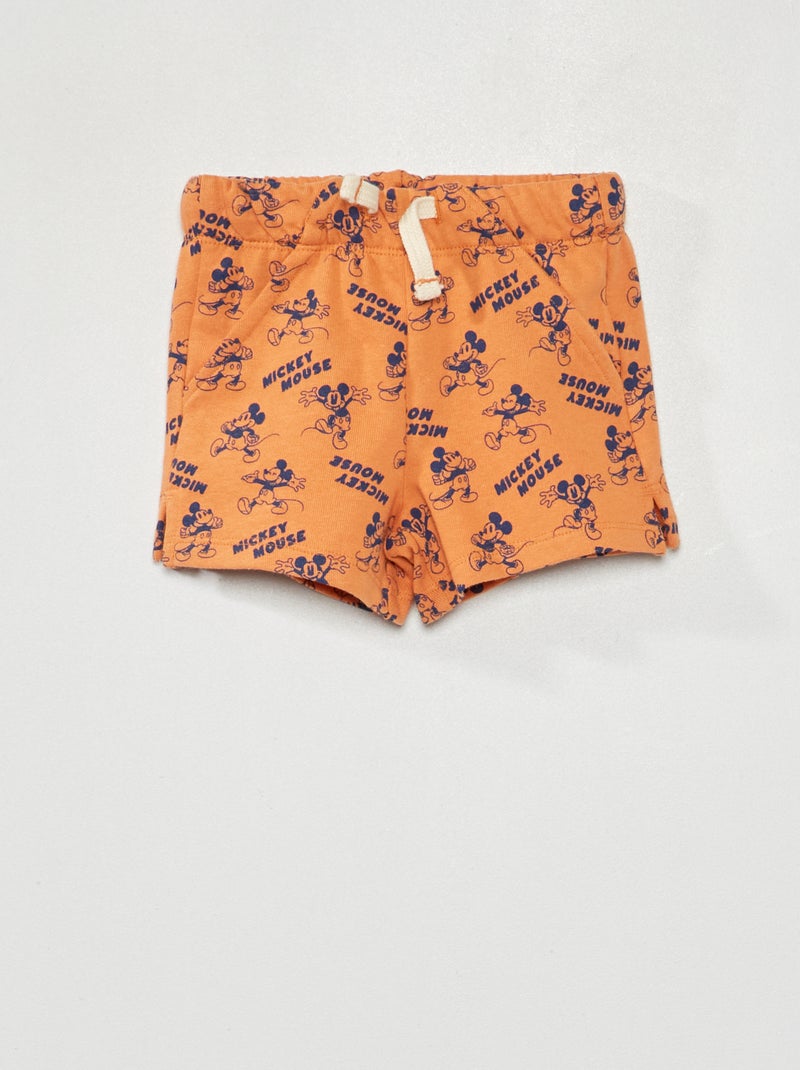 Mickey-short van joggingstof BRUIN - Kiabi