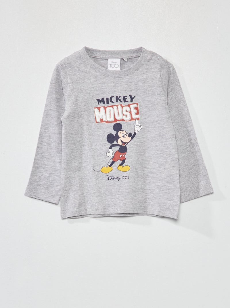 Mickey-T-shirt met lange mouw GRIJS - Kiabi