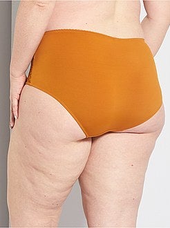 Microvezel slipje met kanten detail - Kiabi