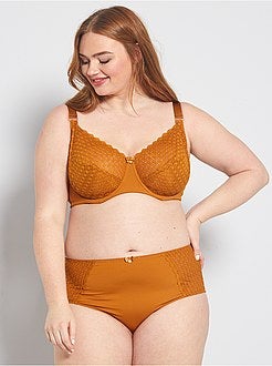 Microvezel slipje met kanten detail - Kiabi