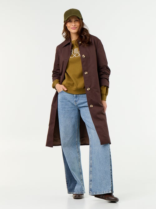 Middellange trenchcoat met binnenvoering - Kiabi