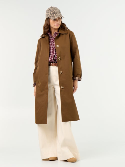 Middellange trenchcoat met binnenvoering - Kiabi