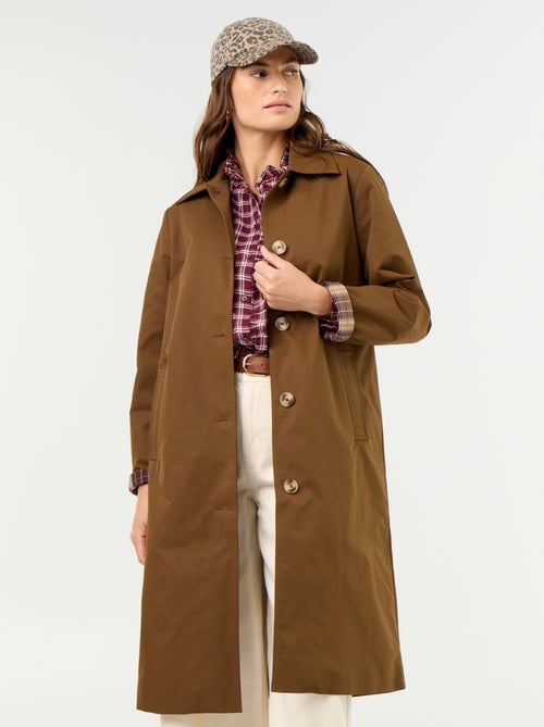Middellange trenchcoat met binnenvoering - Kiabi