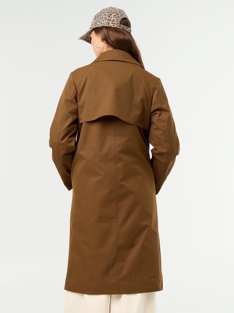 Middellange trenchcoat met binnenvoering Bruin - Kiabi