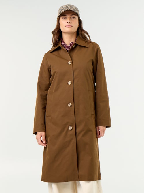 Middellange trenchcoat met binnenvoering - Kiabi