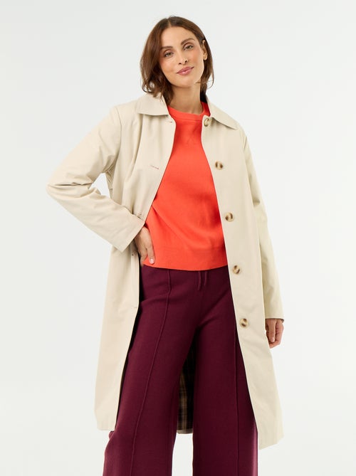 Middellange trenchcoat met binnenvoering - Kiabi