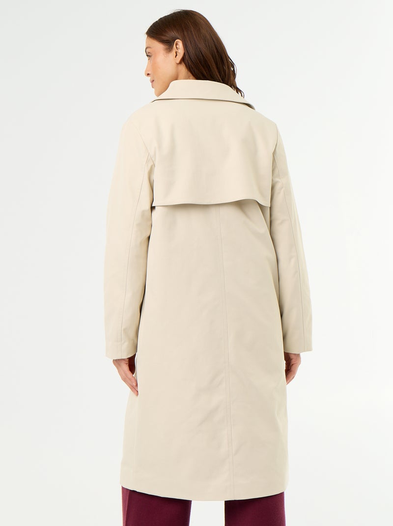 Middellange trenchcoat met binnenvoering Bruin - Kiabi