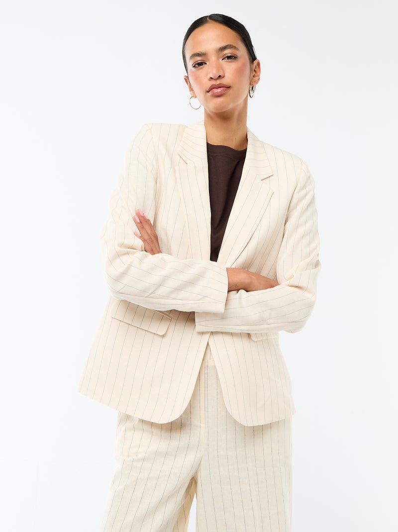 Midi blazer Biege - Kiabi