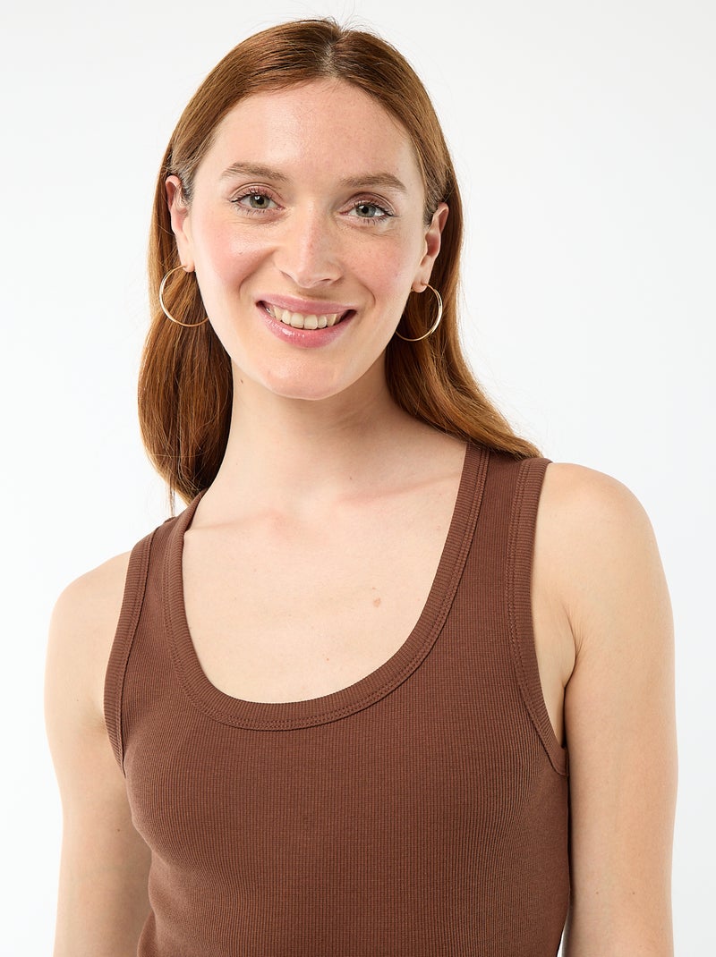 Midi jurk in hemdmodel Bruin - Kiabi