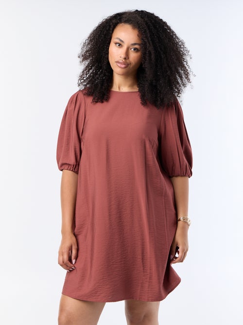 Midi-jurk met ballonmouwen - Kiabi