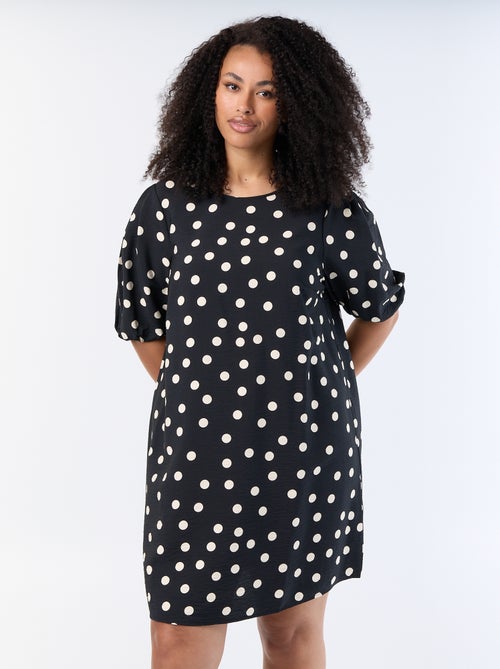 Midi-jurk met ballonmouwen - Kiabi
