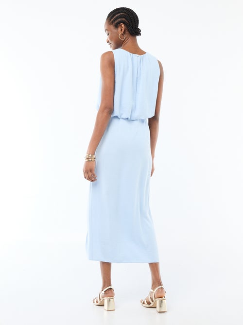 Midi jurk met gedrapeerd effect zonder mouwen - Kiabi
