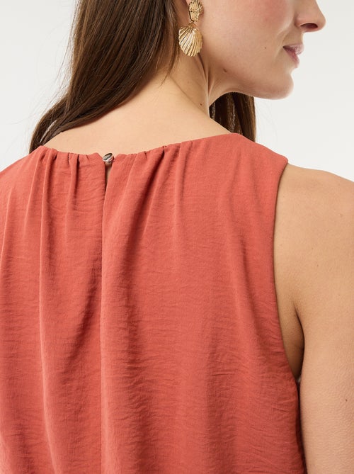 Midi jurk met gedrapeerd effect zonder mouwen - Kiabi