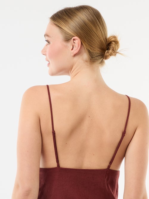 Midi jurk met sierjuweel bij de hals - Kiabi