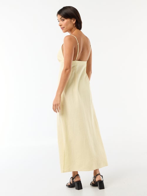 Midi jurk met sierjuweel bij de hals - Kiabi