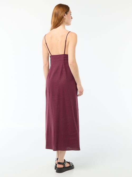 Midi jurk met sierjuweel bij de hals - Kiabi